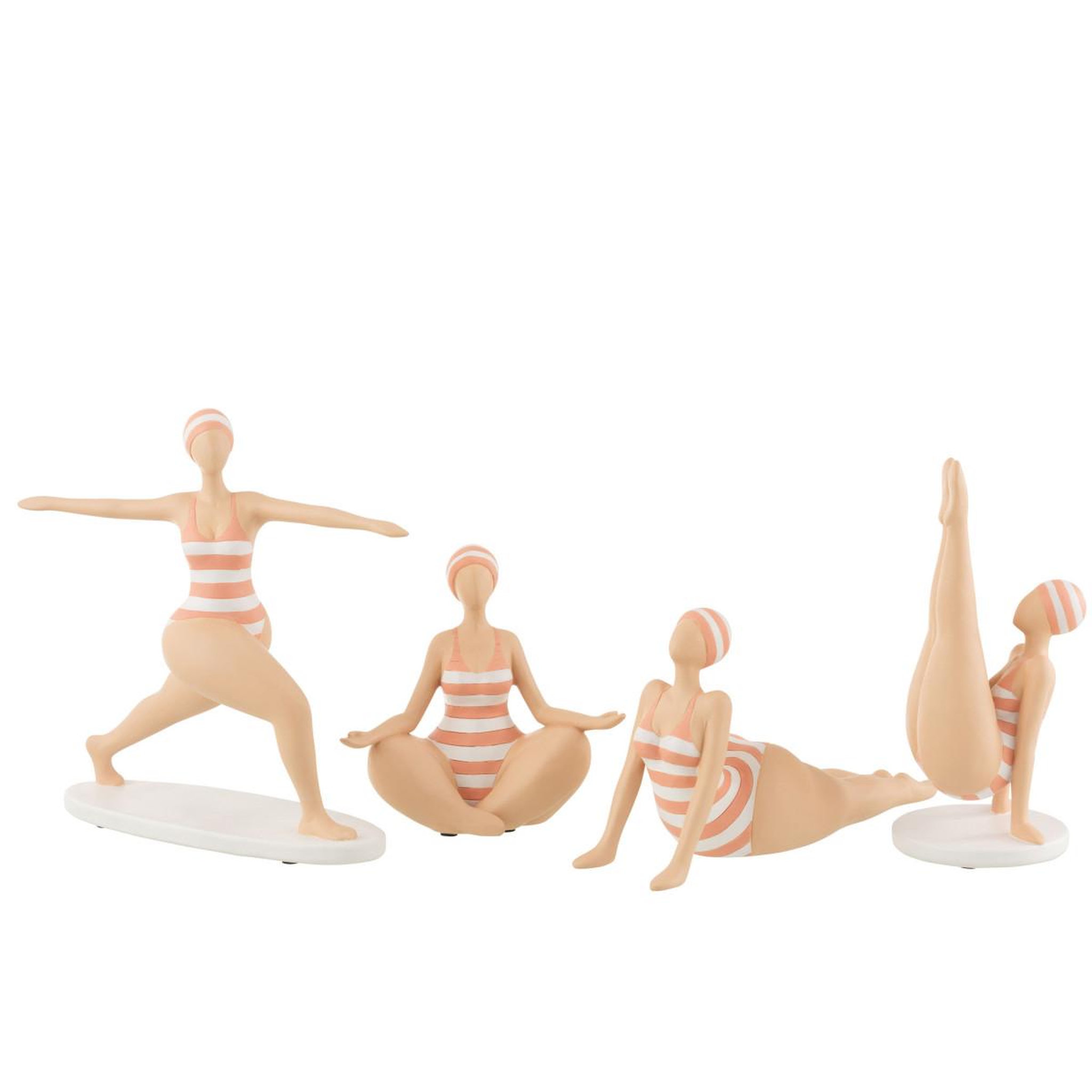 Voir la diapositive 3 : J-LINE Statuette femme sur les mains  yoga  26cm orange