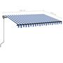 Voir la diapositive 6 : VIDAXL Auvent manuel retractable avec LED 350x250 cm Bleu et blanc