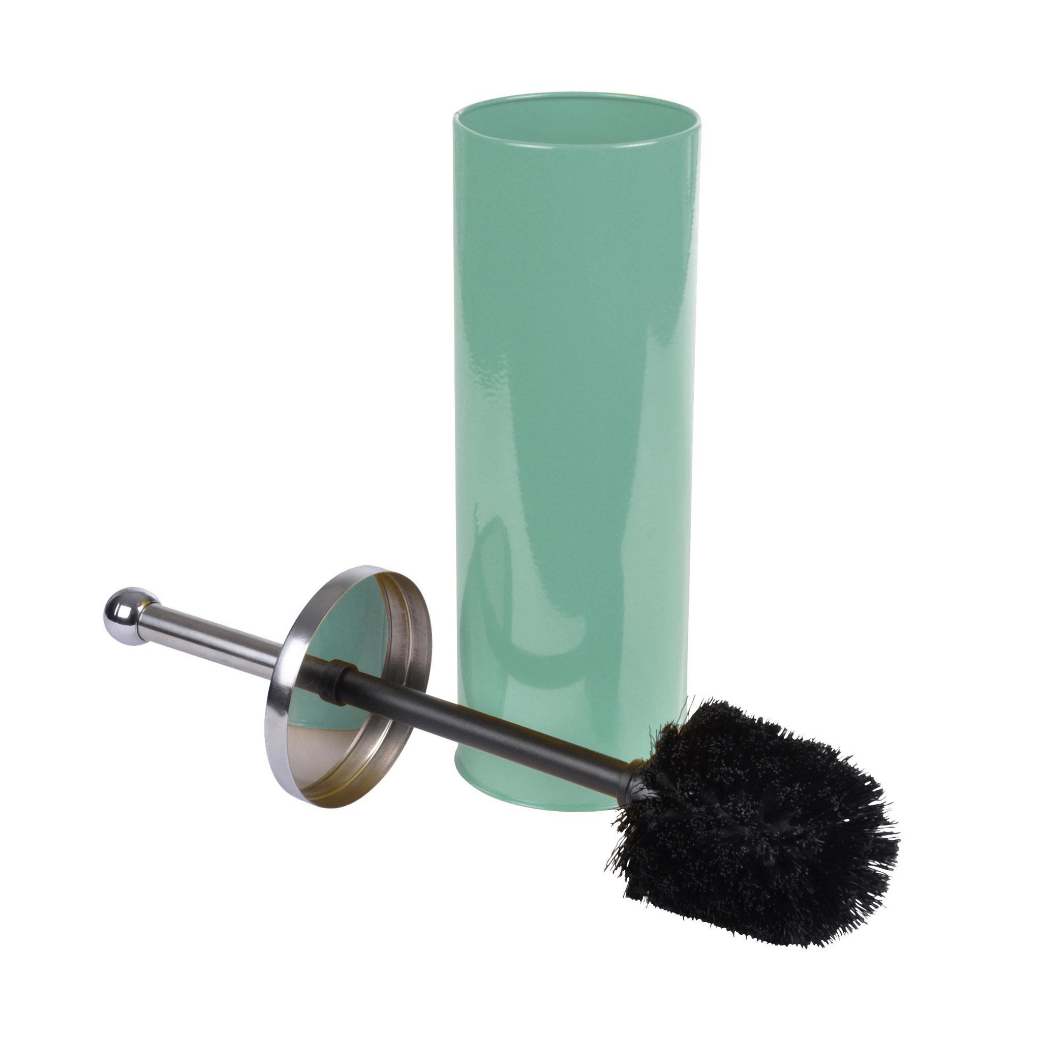 Eden Brosse de toilette metalia uni. Coloris disponibles : Vert, Noir, Orange