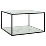 Voir la diapositive 1 : VIDAXL Table basse Noir avec verre marbre blanc 90x90x50 cm