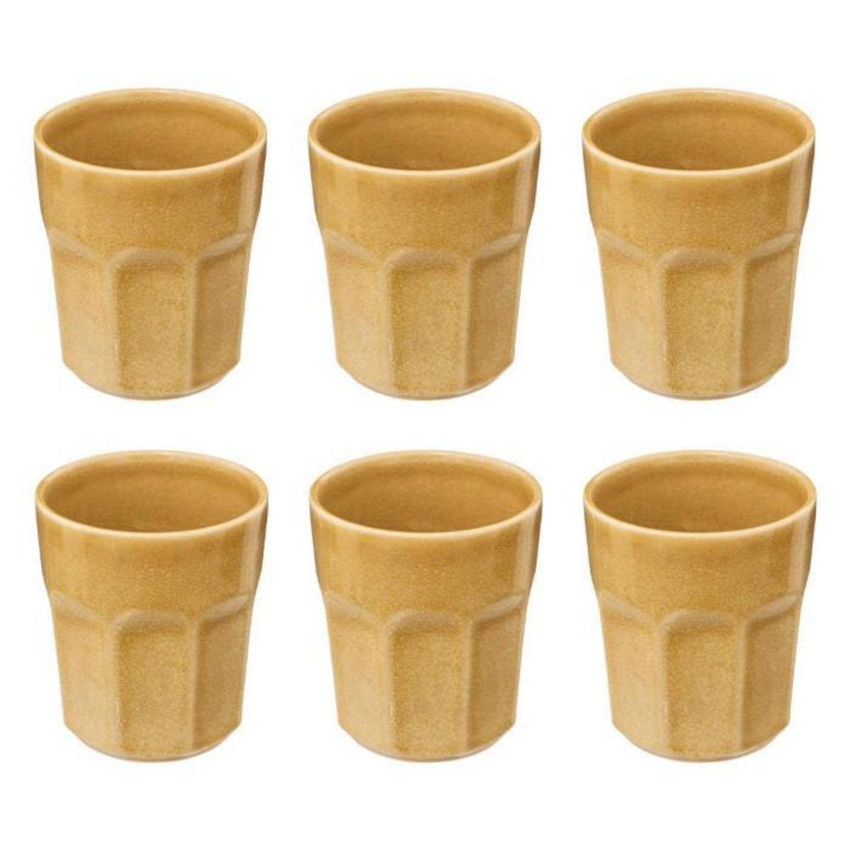 SECRET DE GOURMET Lot de 6 Mugs Design   Roma  30cl Jaune