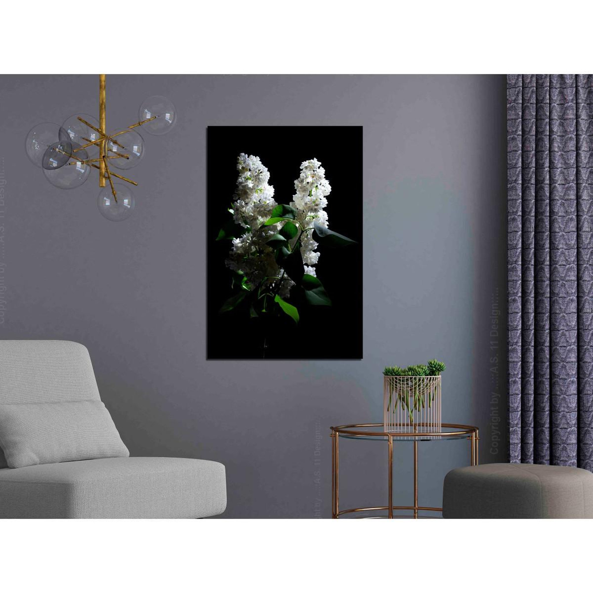 Voir la diapositive 2 : Paris Prix Tableau imprimé  lilacs at night