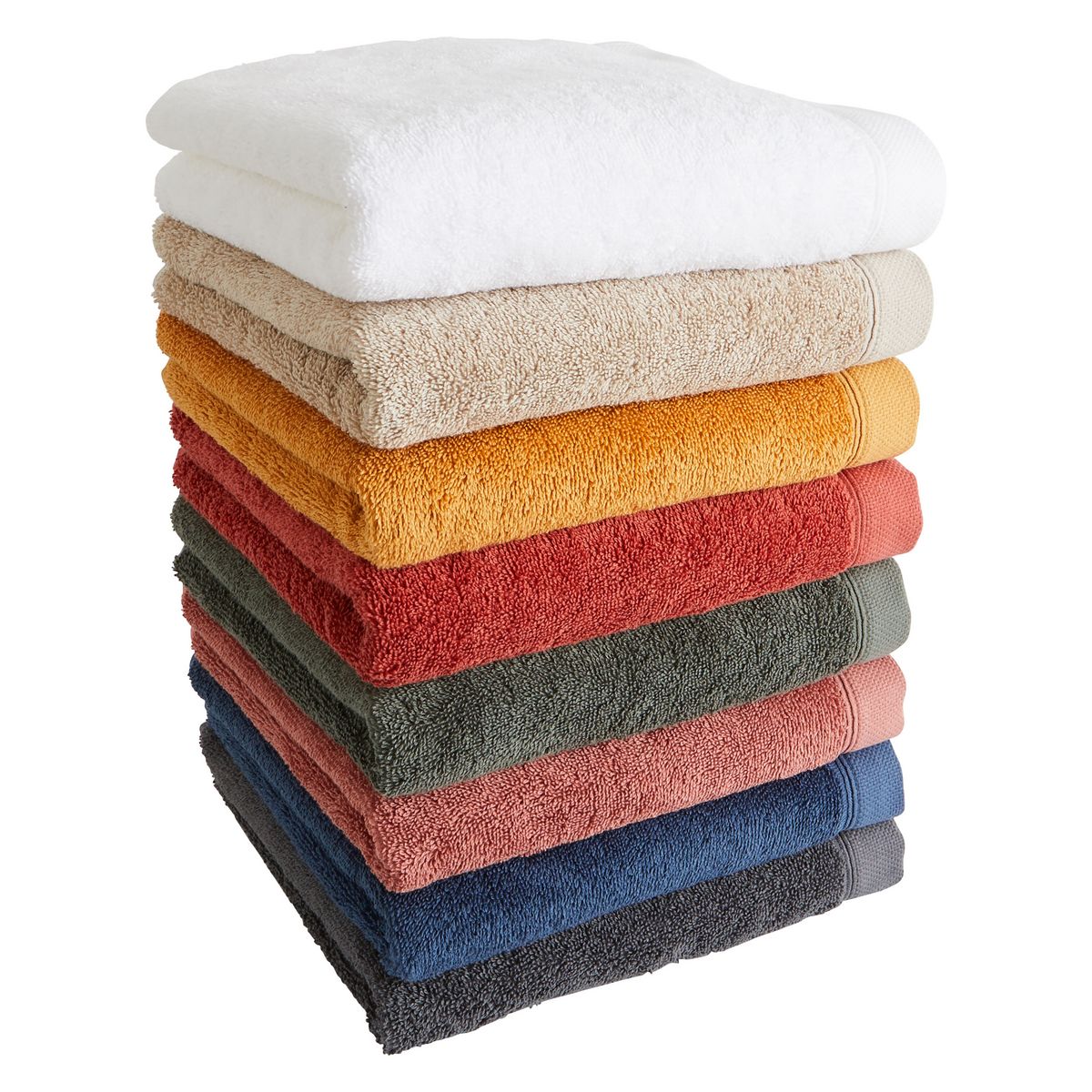 Serviette de toilette unie en coton 600 g/m²