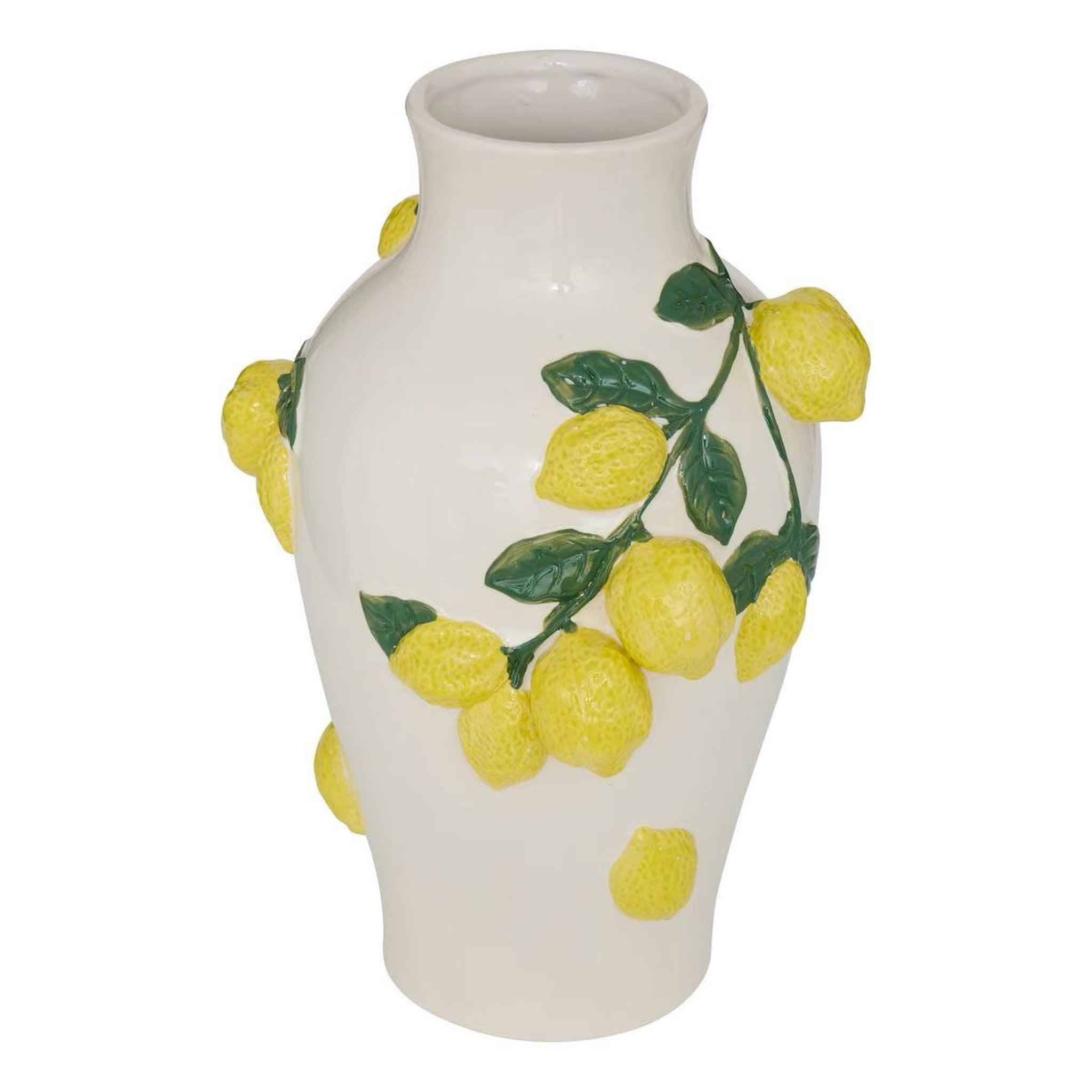 ATMOSPHERA Vase Citrons en Dolomite  Fruity  32cm Multicolore