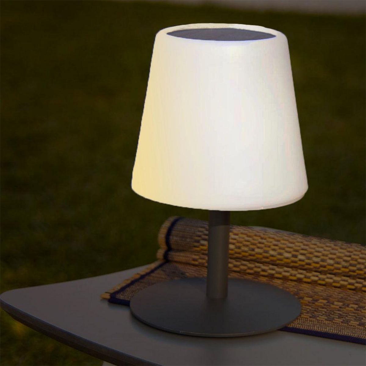 Lumisky Lampe de table solaire STANDY TINY Blanc Acier H25cm