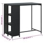 Voir la diapositive 6 : VIDAXL Table de bar avec rangement Noir 120x60x110 cm Resine tressee