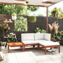 Voir la diapositive 1 : VIDAXL Salon de jardin 4 pcs avec coussins Creme Bois d'acacia solide