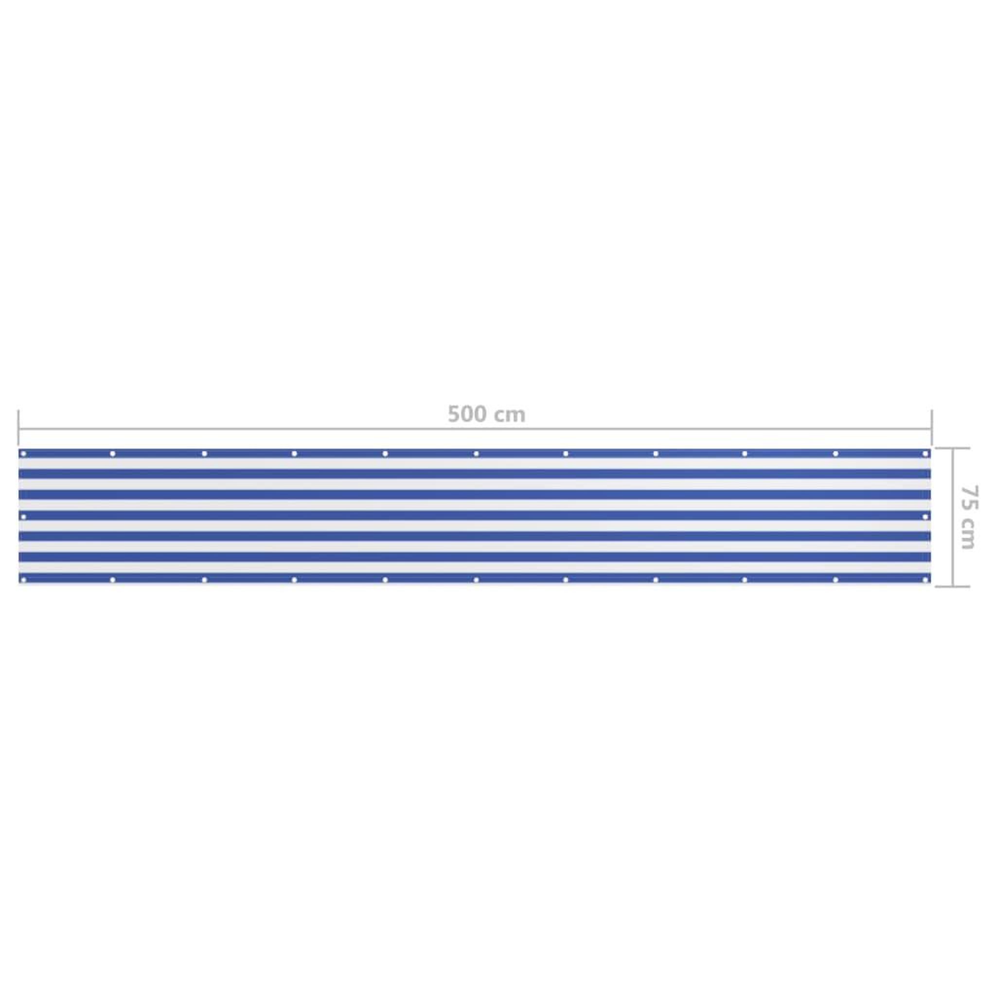 Voir la diapositive 5 : VIDAXL Ecran de balcon Blanc et bleu 75x500 cm Tissu Oxford