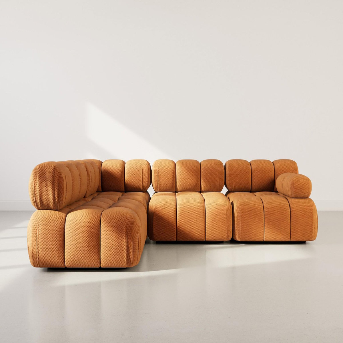 LISA DESIGN Ruby - canapé modulable d'angle gauche 5 places en velours texturé