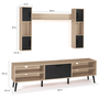 Voir la diapositive 6 : ID MARKET Ensemble meuble TV 180 cm et étagères HOUSTON bois et noir