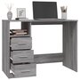Voir la diapositive 5 : VIDAXL Bureau avec tiroirs Sonoma gris 102x50x76 cm Bois d'ingenierie