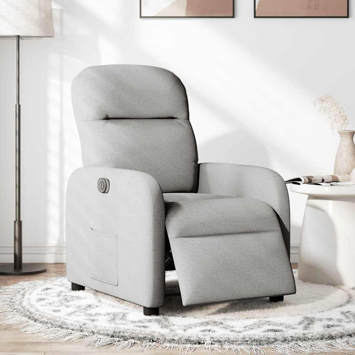VIDAXL Fauteuil inclinable electrique gris nuage tissu
