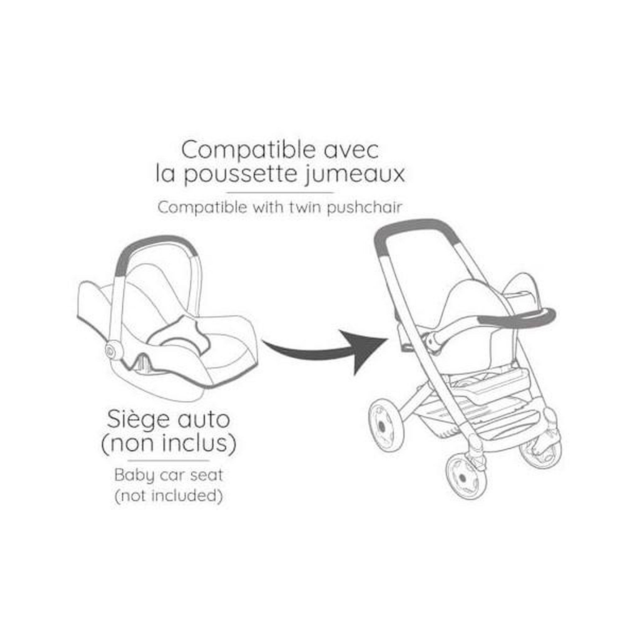 Voir la diapositive 5 : SMOBY SMOBY - Maxi cosi - Poussette Jumeaux beige - Pour poupon - Des 3 ans