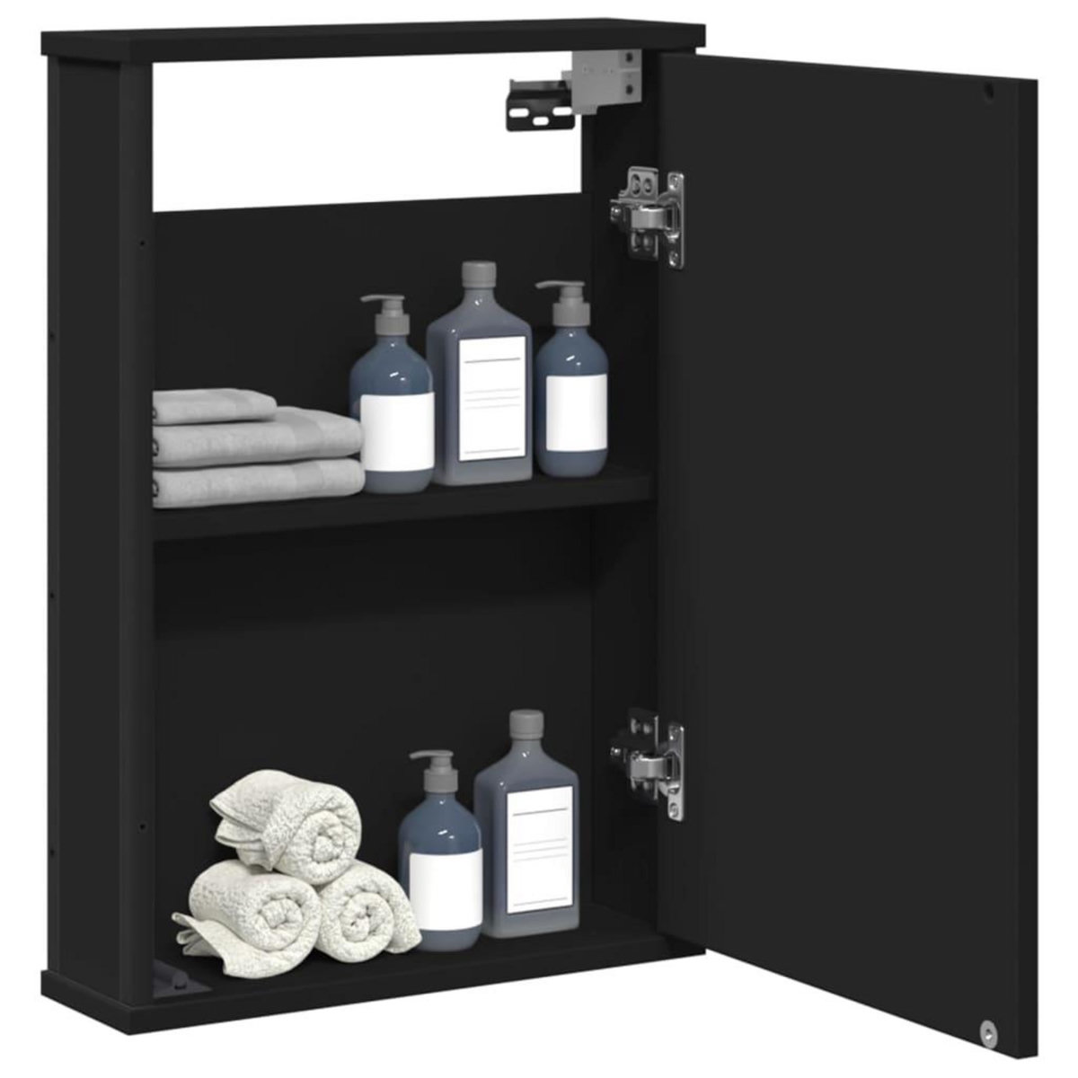 VIDAXL Armoire a miroir de salle de bain noir bois d'ingenierie