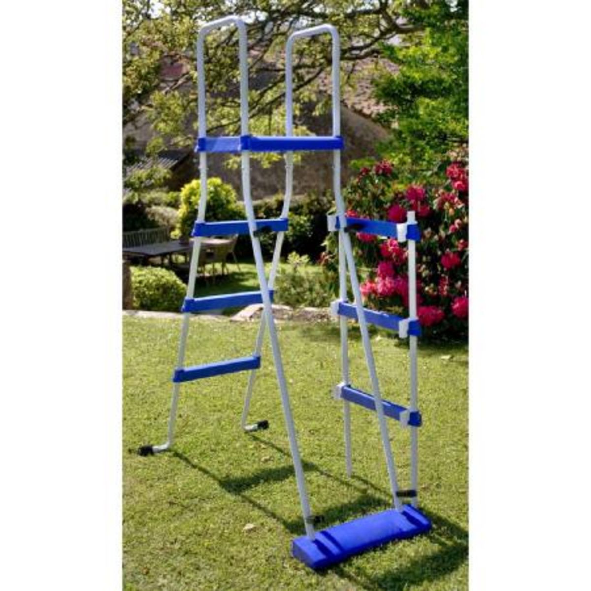 GRE Piscine hors sol acier ovale - Blanche - 6,34 x 3,99 x H 1,32 m - ATLANTIS