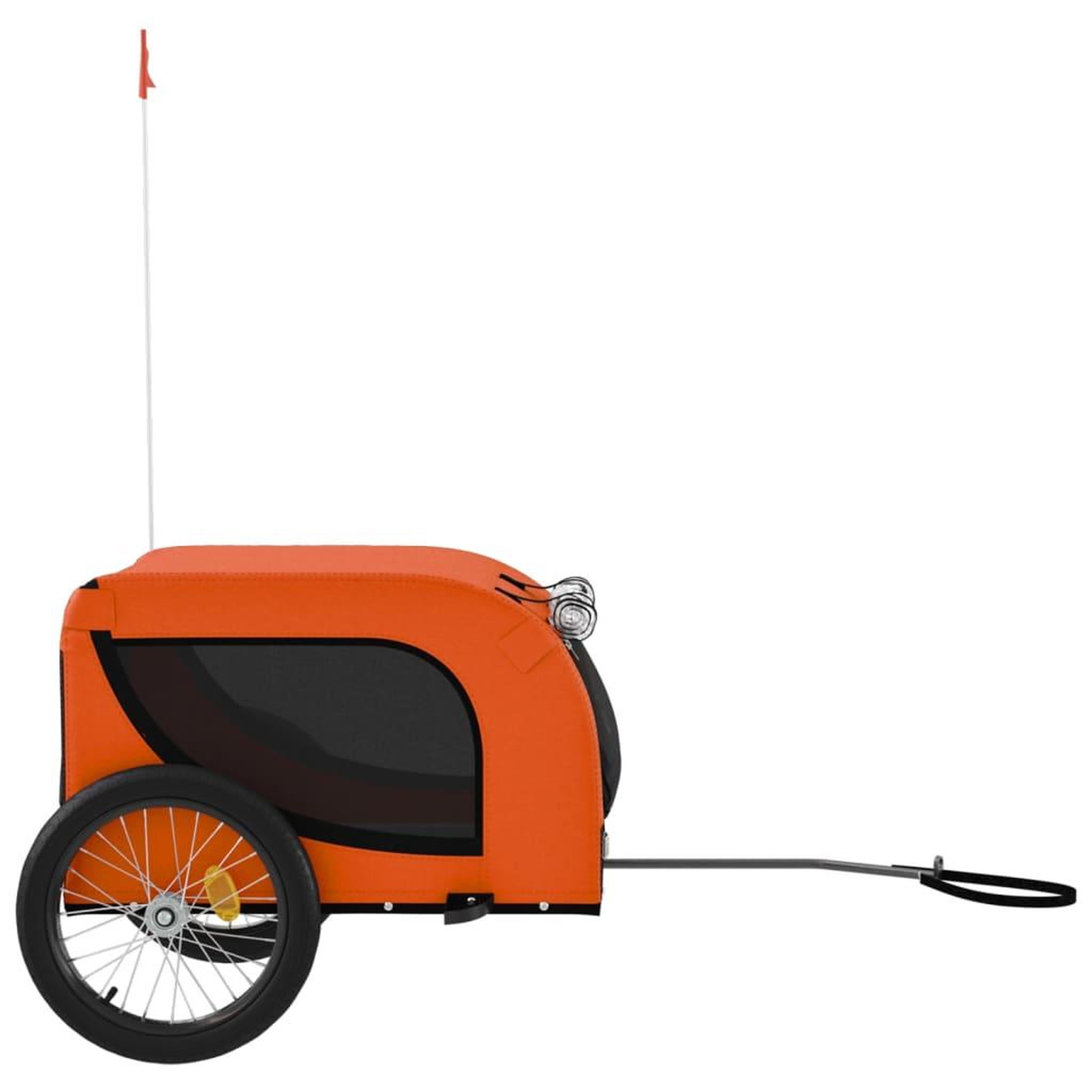 Voir la diapositive 5 : VIDAXL Remorque de velo pour animaux de compagnie orange et noir