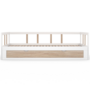 Voir la diapositive 3 : ID MARKET Lit banquette 90 x 190 cm ZOYA convertible 180 x 190 cm blanc et hêtre avec 1 tiroir de rangement