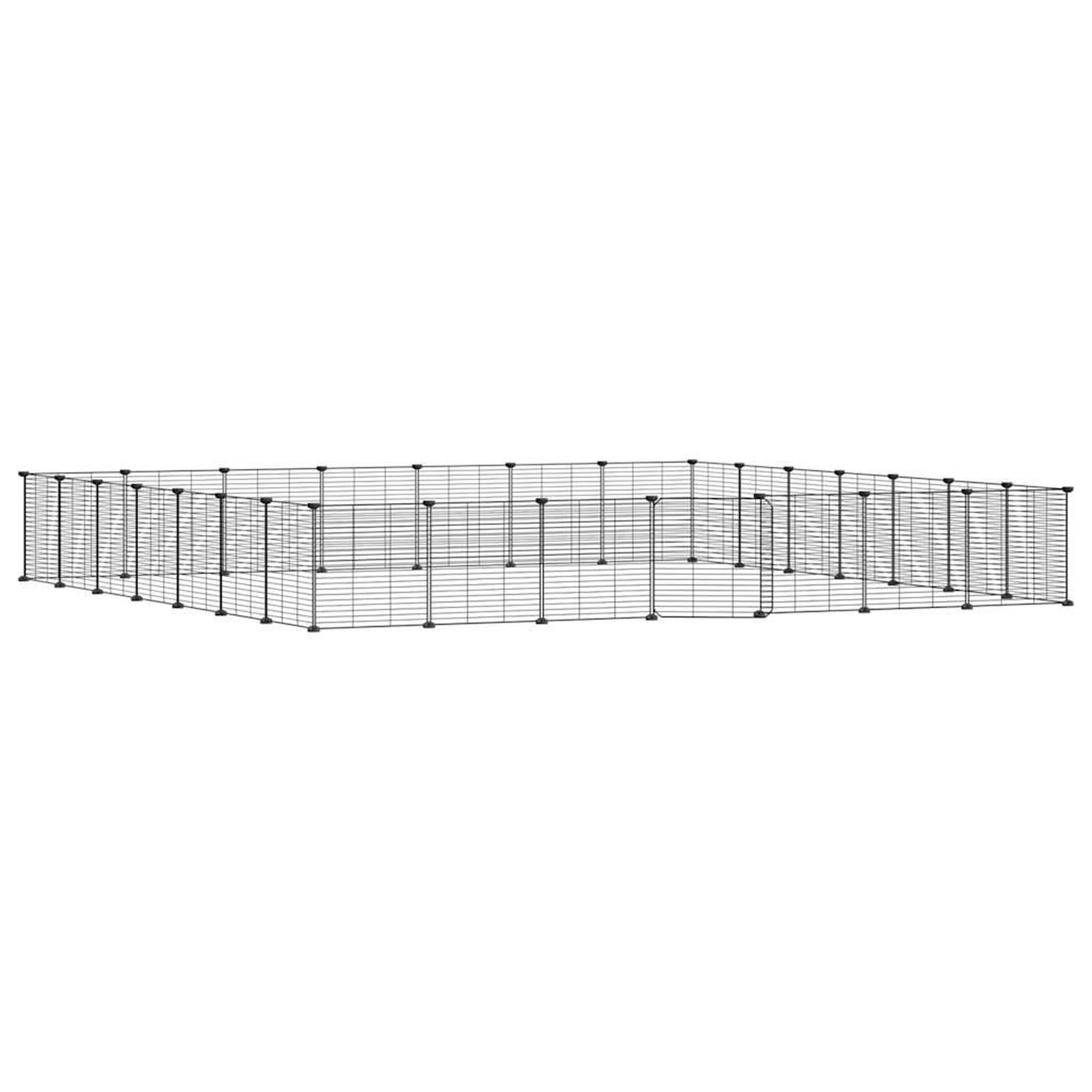 Voir la diapositive 2 : VIDAXL Cage animaux de compagnie a 28 panneaux et porte Noir 35x35 cm