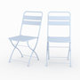 Voir la diapositive 1 : Rendez vous déco Lot de 2 chaises de jardin en métal bleu pastel, pliantes-Yumi