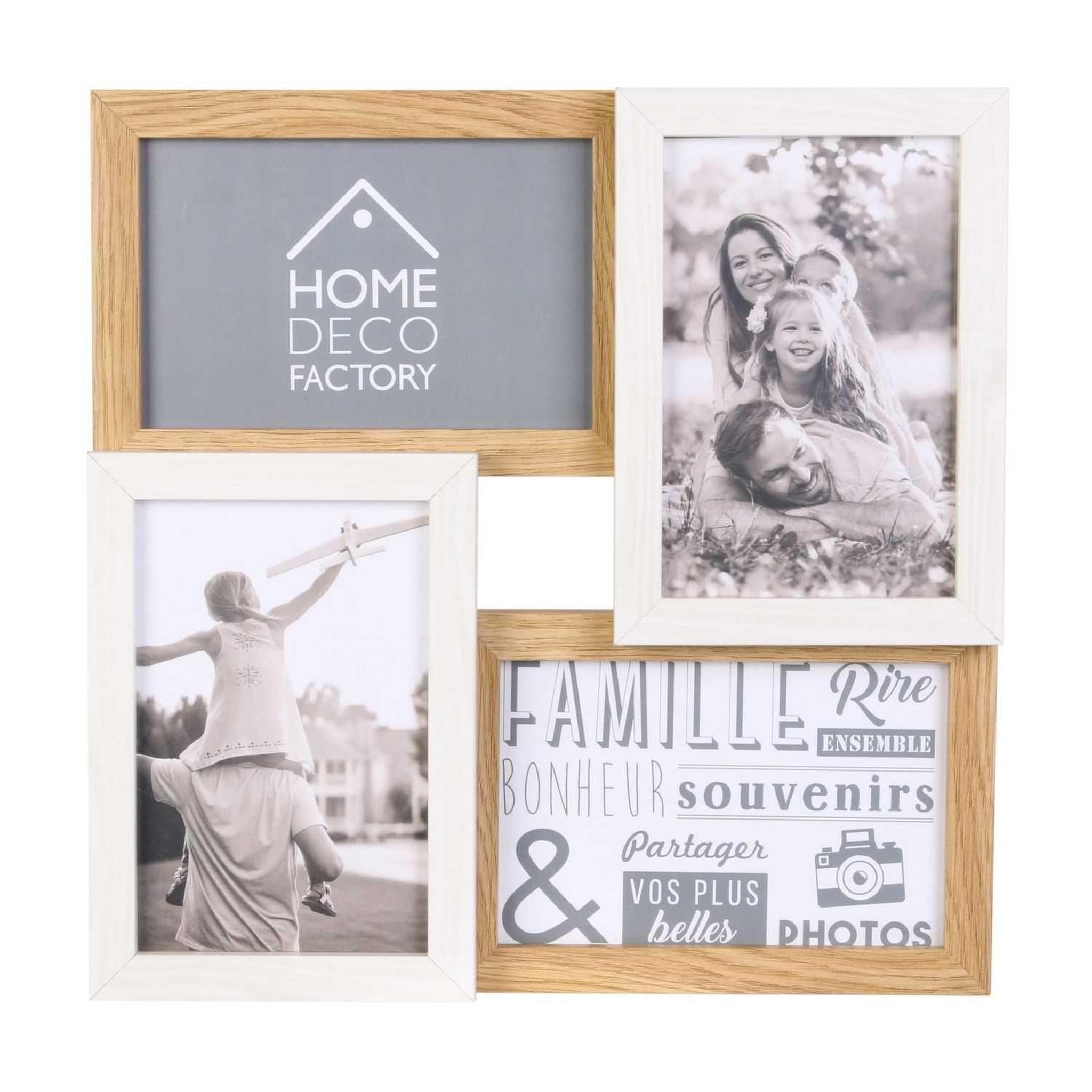 The Home Deco Factory Pêle-mêle en bois scandinave home factory - 4 photos - blanc