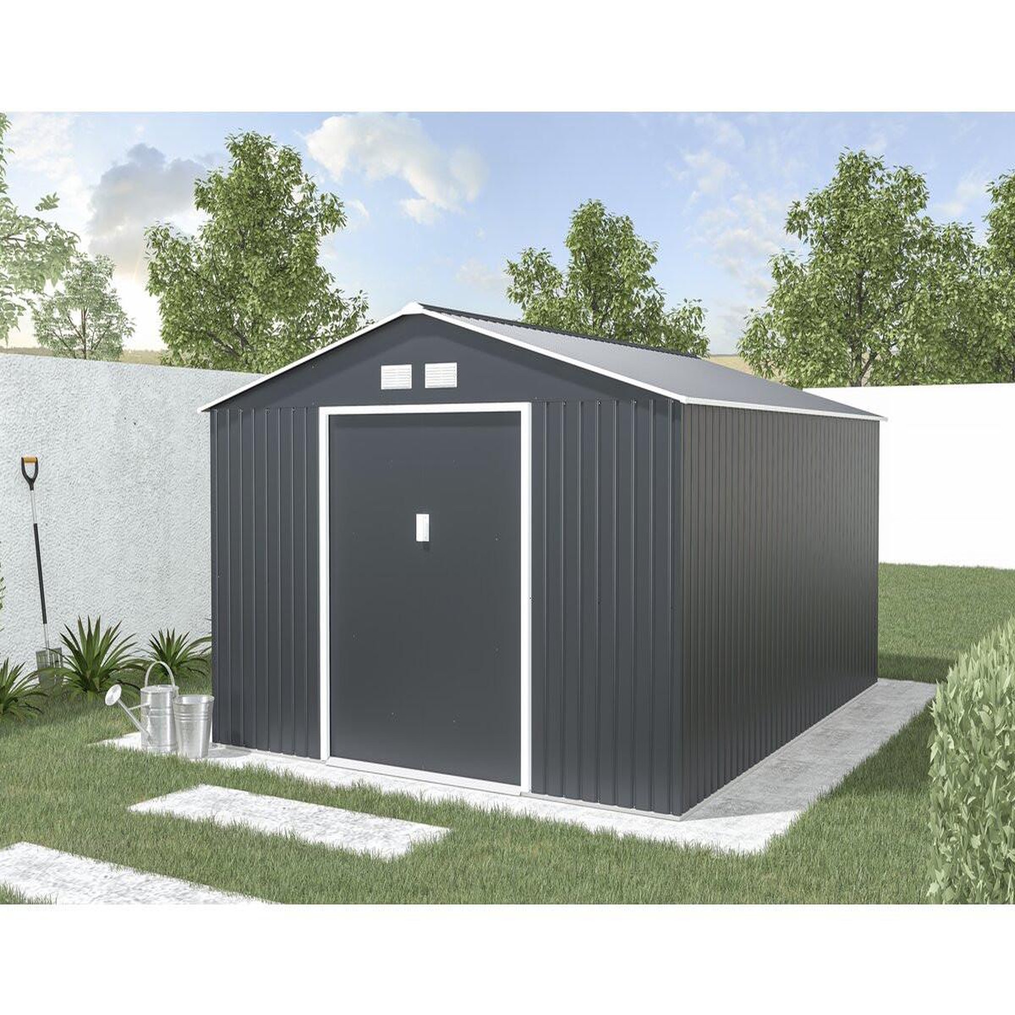 Voir la diapositive 2 : Habitat et Jardin Abri de jardin métal  vegas - 15 m² - gris