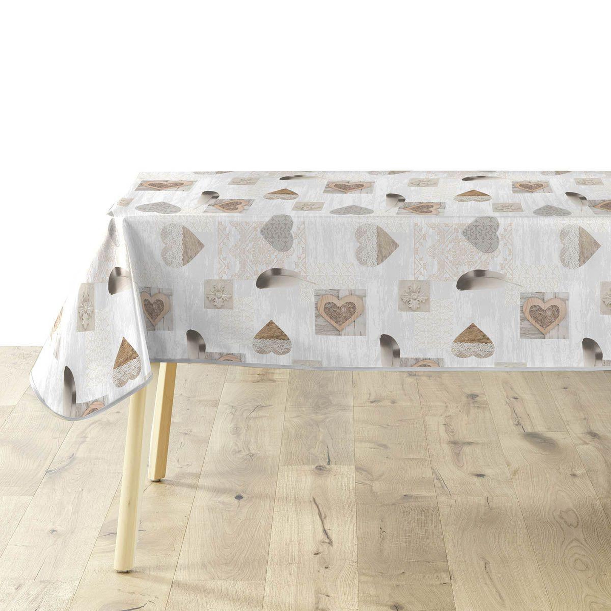 Douceur d'Intérieur Nappe imprimé  delicia  140x240cm taupe