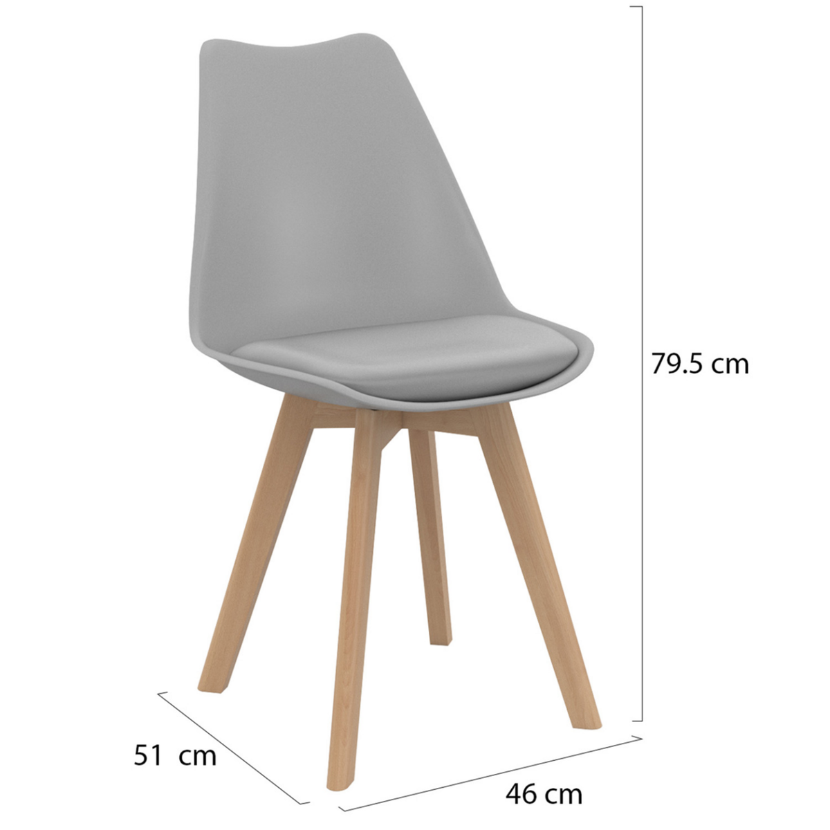 ID MARKET Lot de 6 chaises scandinaves SARA gris clair pour salle à manger