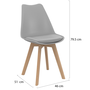 Voir la diapositive 5 : ID MARKET Lot de 6 chaises scandinaves SARA gris clair pour salle à manger