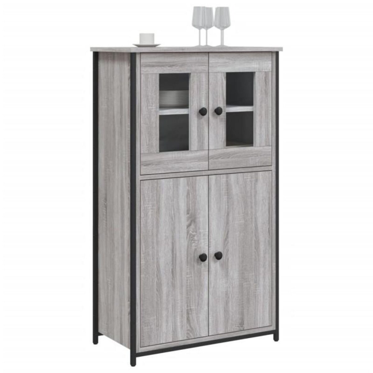 VIDAXL Buffet haut sonoma gris 62x32x106,5 cm bois d ingénierie