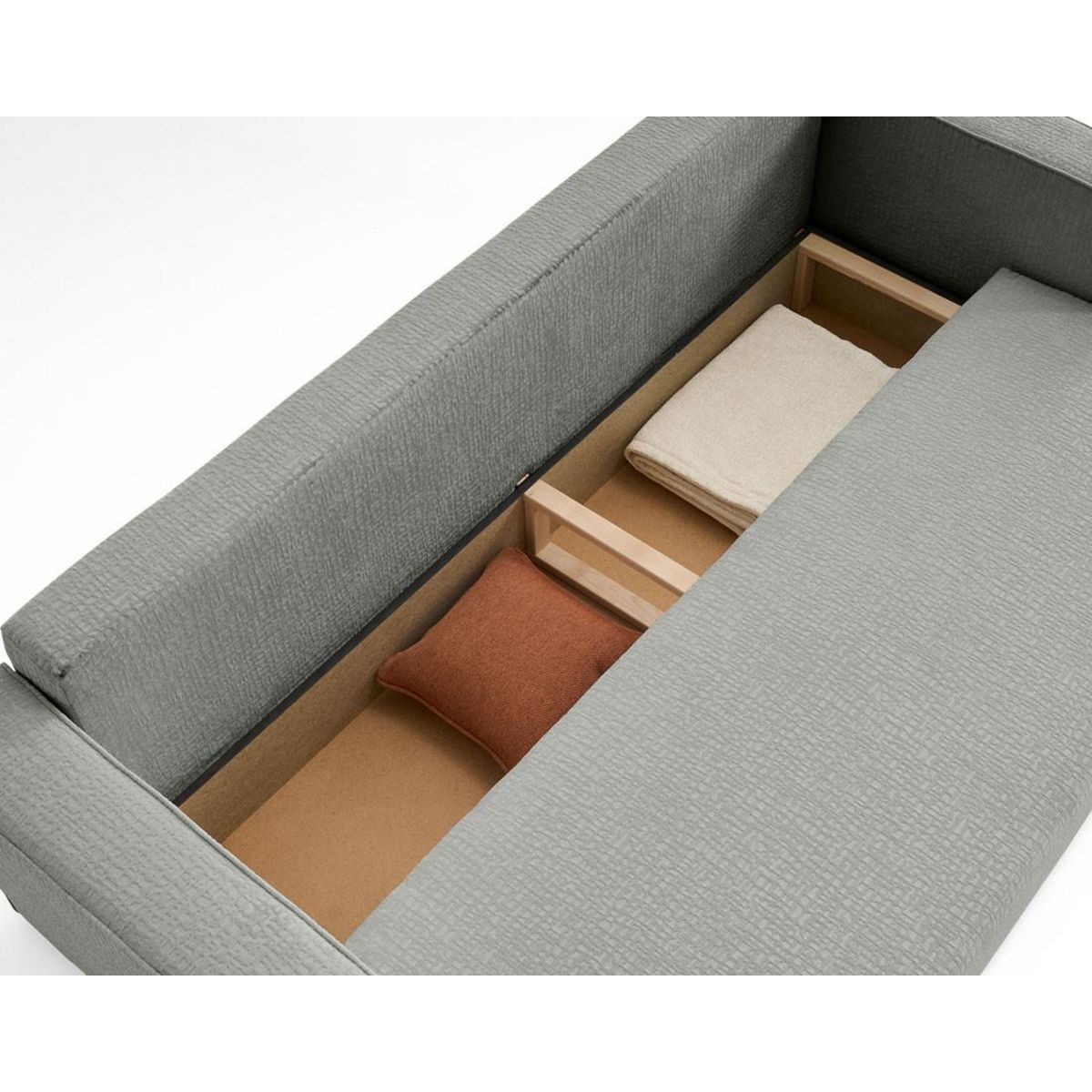 BEST MOBILIER Topaze - canapé 3 places - convertible avec coffre - en tissu velours relief