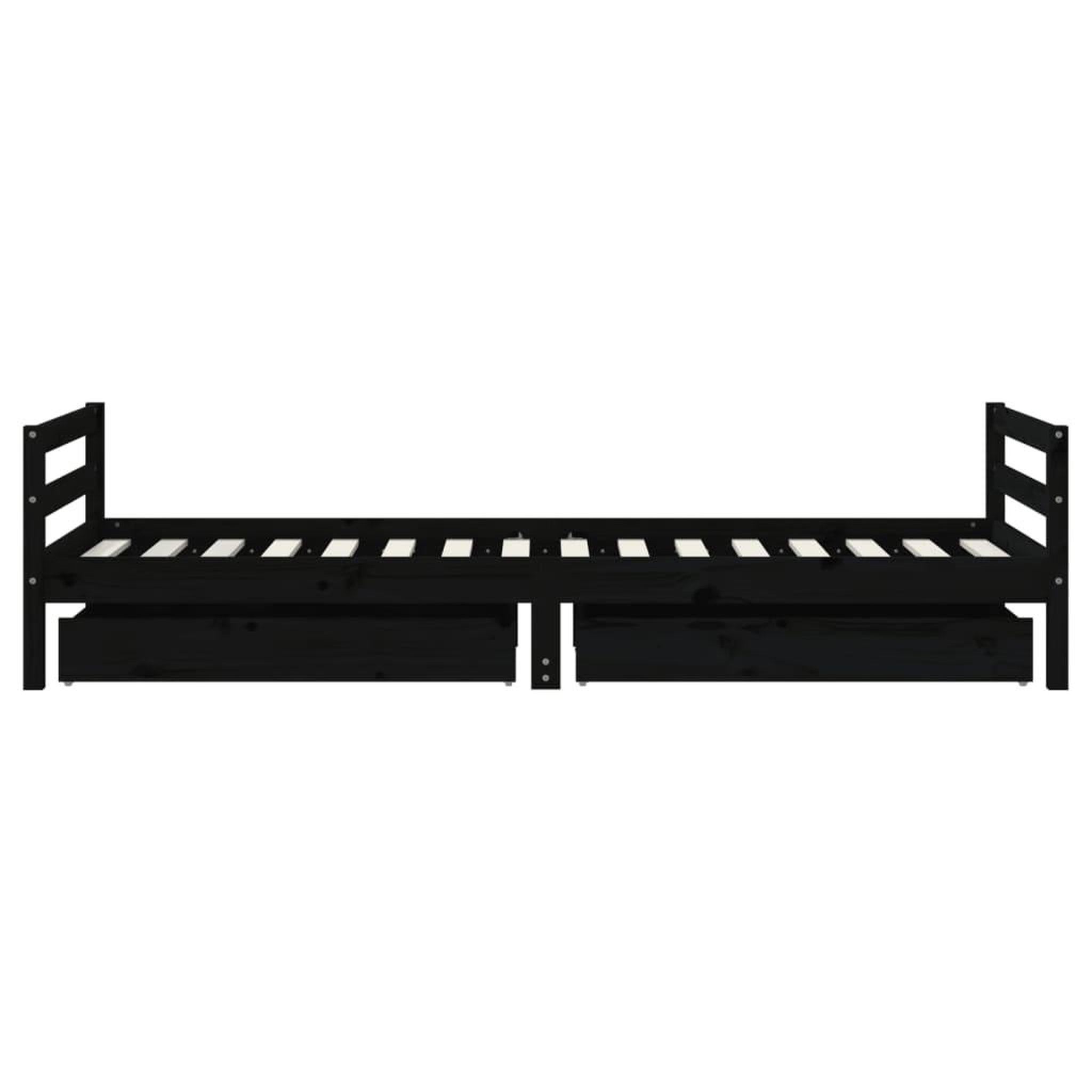 Voir la diapositive 5 : VIDAXL Cadre de lit enfant avec tiroirs noir 90x200 cm bois pin massif