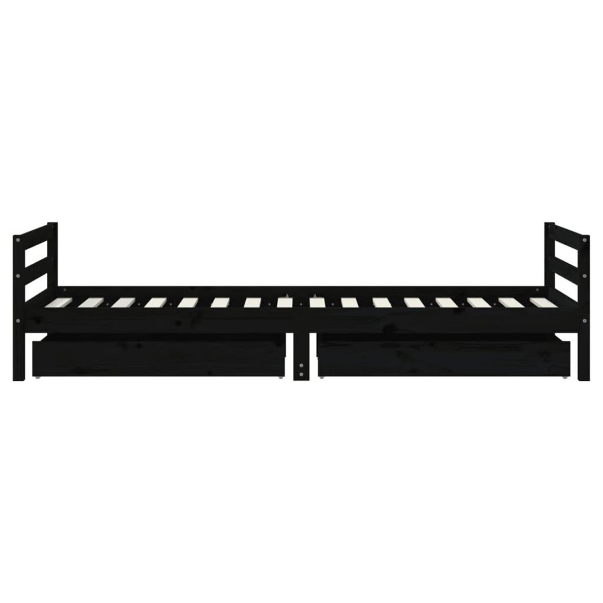 VIDAXL Cadre de lit enfant avec tiroirs noir 90x200 cm bois pin massif