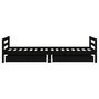 Voir la diapositive 5 : VIDAXL Cadre de lit enfant avec tiroirs noir 90x200 cm bois pin massif