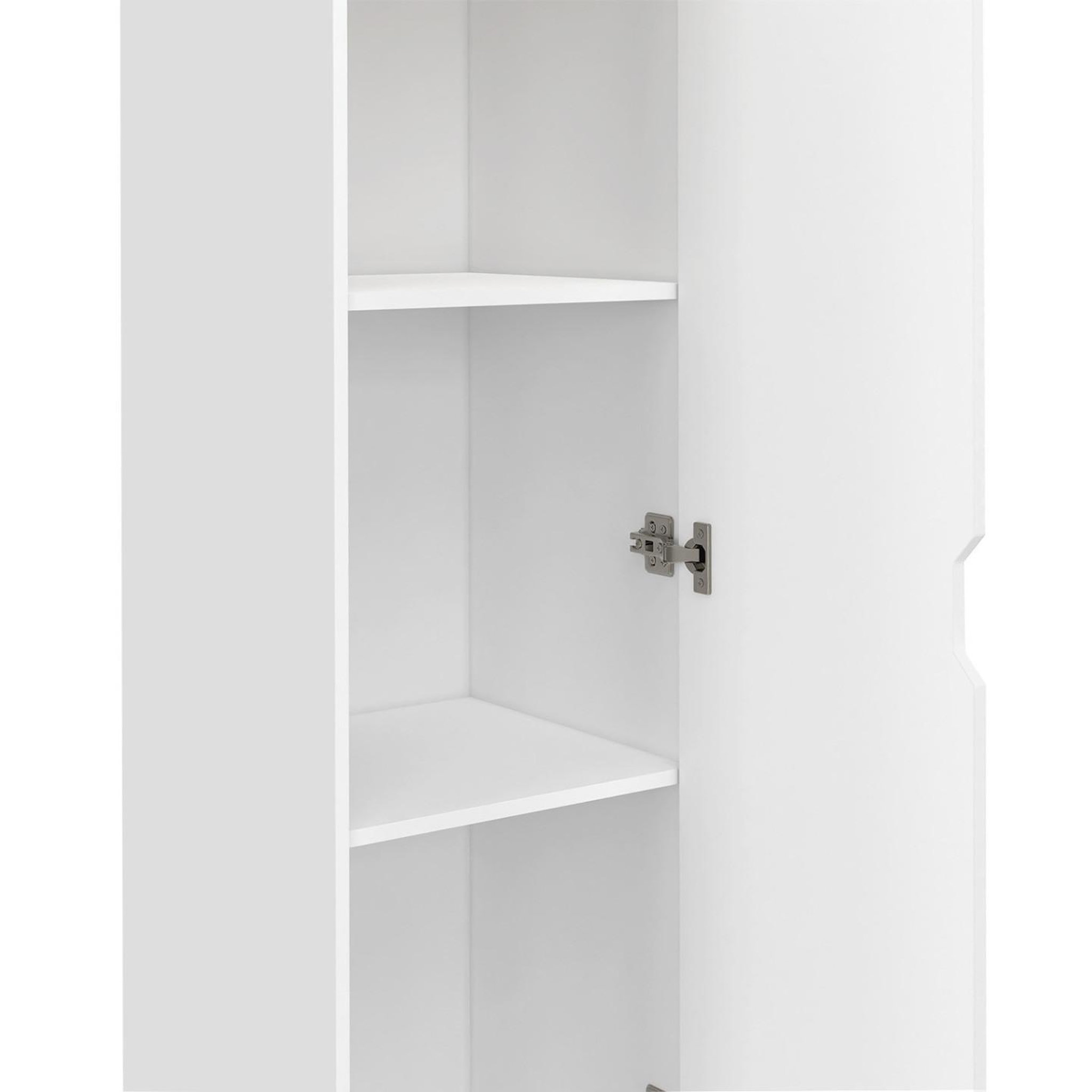 Voir la diapositive 6 : ID MARKET Armoire de rangement NOUK 1 porte avec étagères blanc et bois