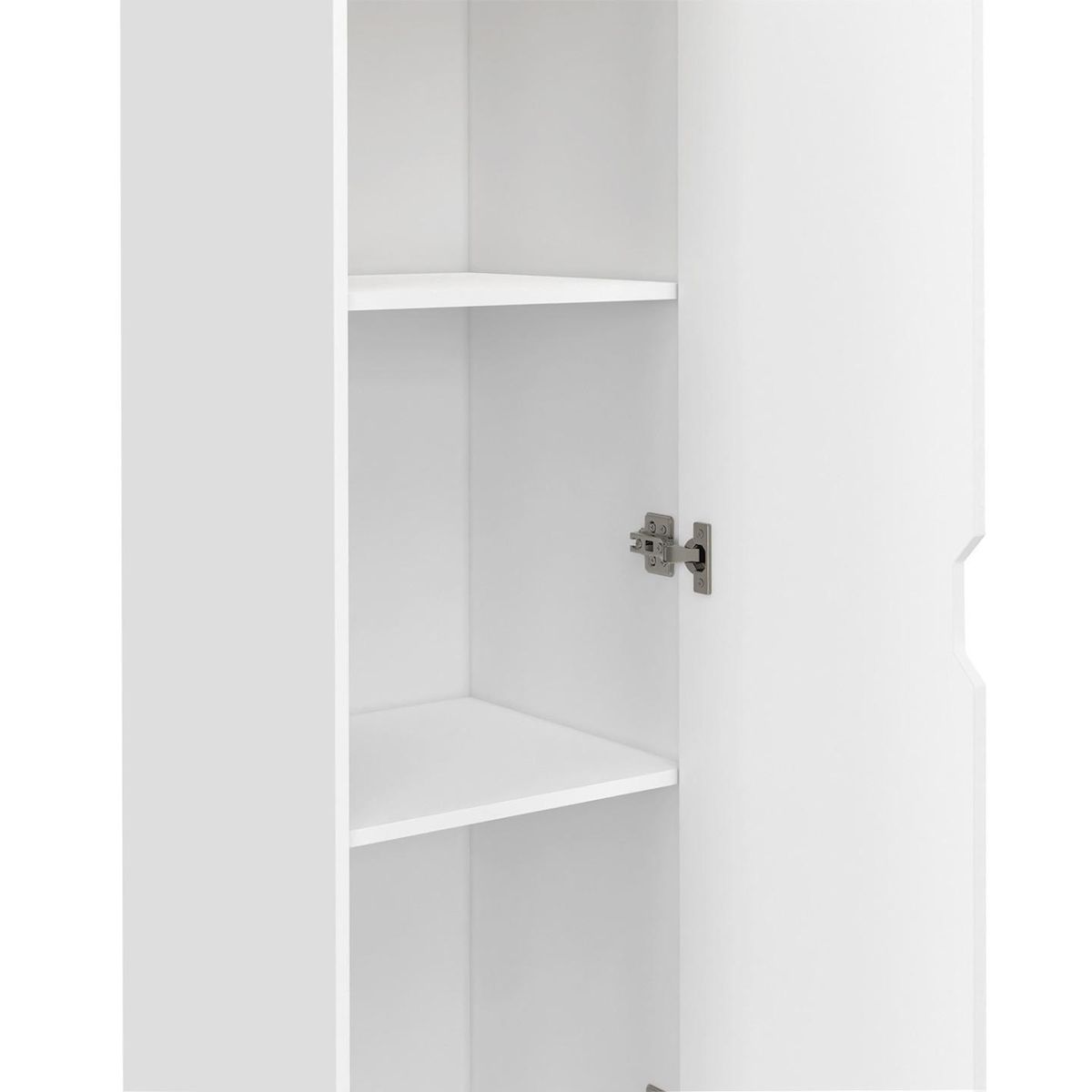 ID MARKET Armoire de rangement NOUK 1 porte avec étagères blanc et bois
