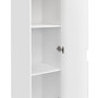 Voir la diapositive 6 : ID MARKET Armoire de rangement NOUK 1 porte avec étagères blanc et bois