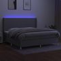 Voir la diapositive 3 : VIDAXL Sommier a lattes de lit matelas LED Gris clair 200x200 cm Tissu