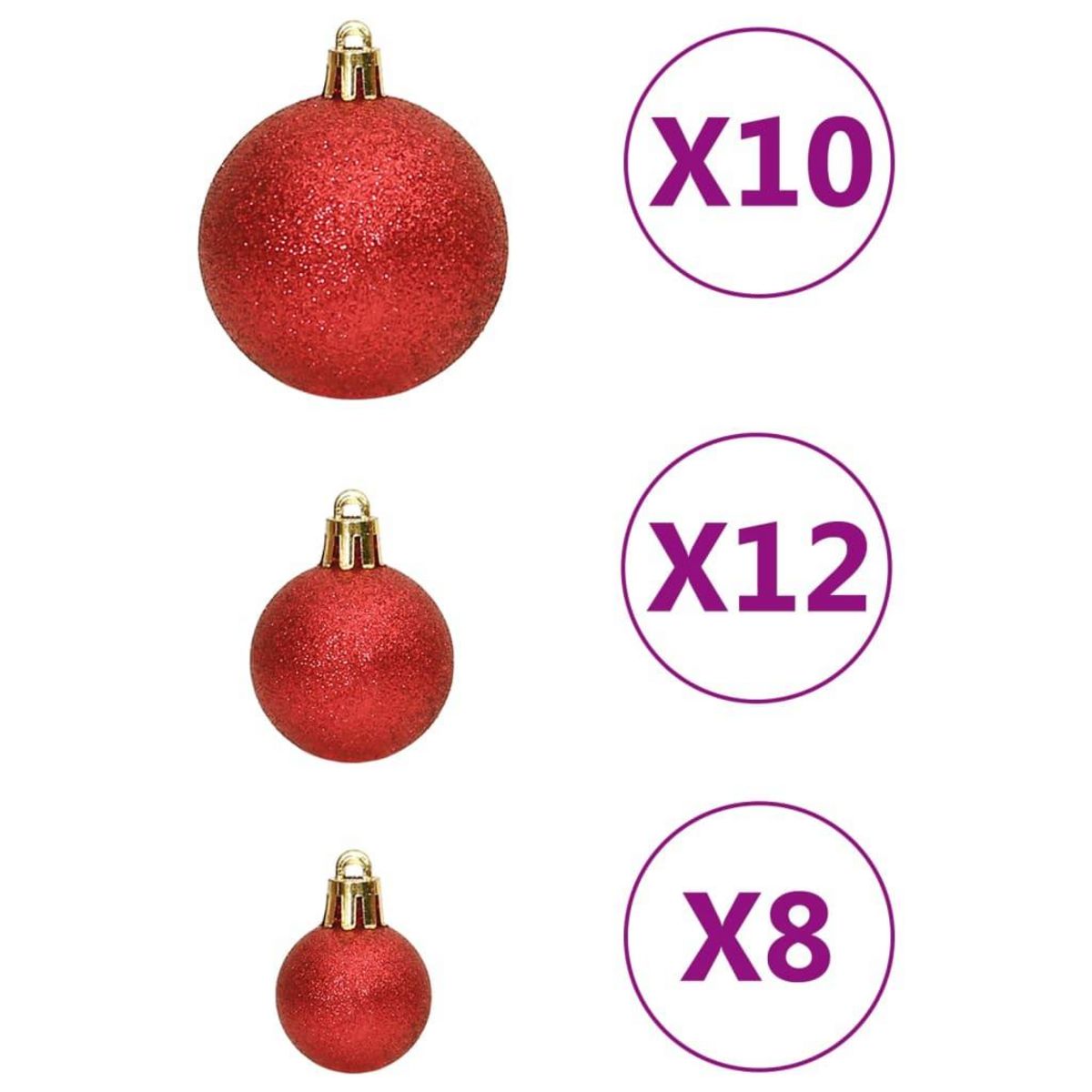 VIDAXL Ensemble de boules de Noël 111 pieces rouge polystyrene