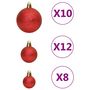 Voir la diapositive 5 : VIDAXL Ensemble de boules de Noël 111 pieces rouge polystyrene
