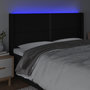 Voir la diapositive 4 : VIDAXL Tete de lit a LED Noir 163x16x118/128 cm Tissu
