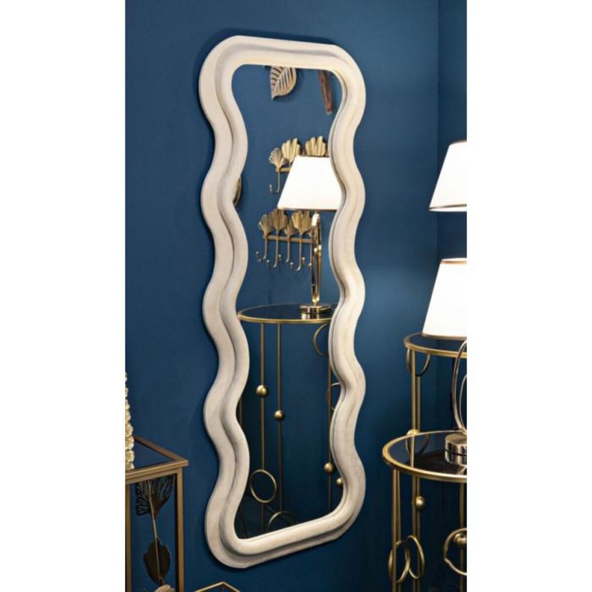 Paris Prix Miroir Mural en Velours  Emily  160cm Crème