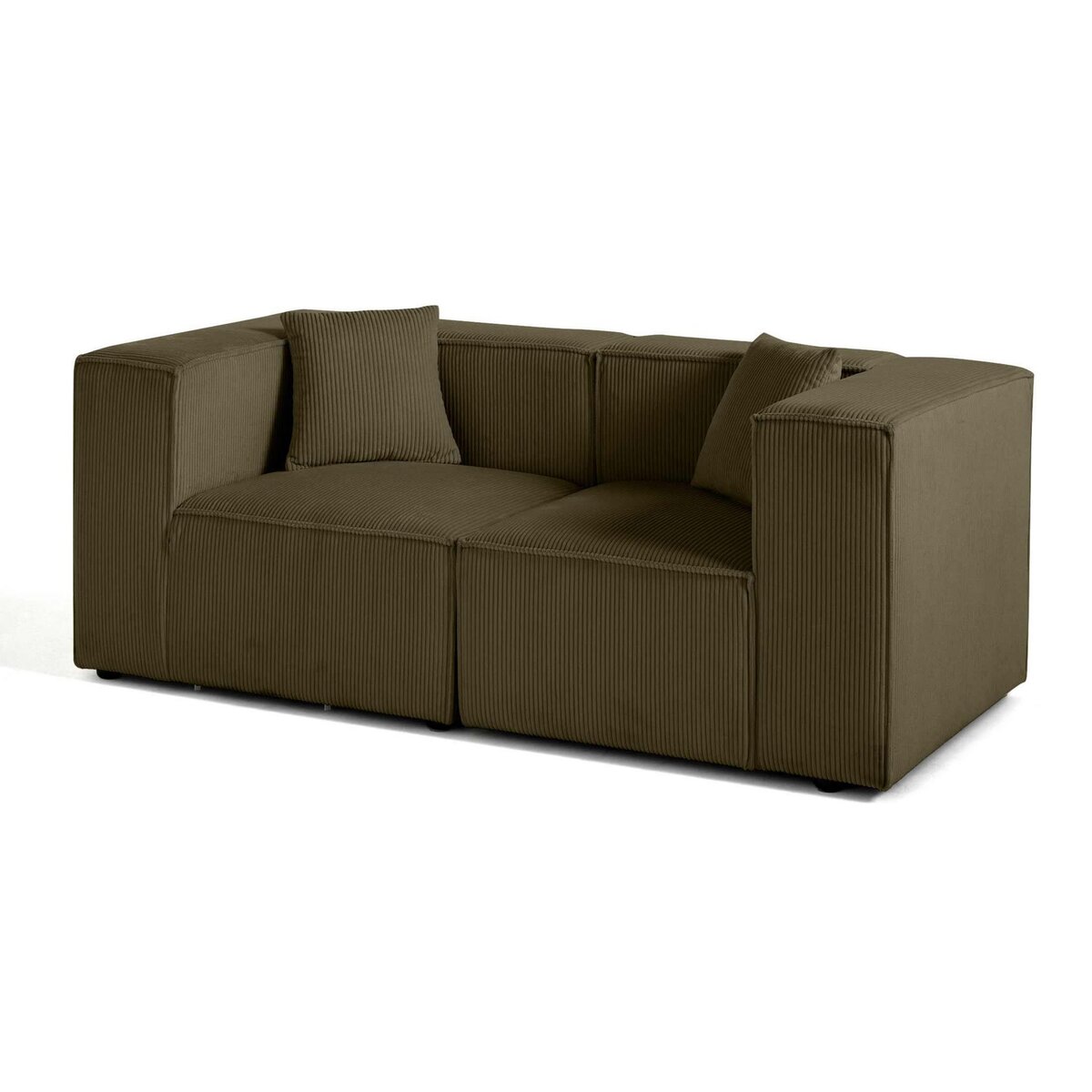 LISA DESIGN Arty - canapé modulable 2 places - en velours côtelé