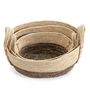 Voir la diapositive 3 : VS VENTA-STOCK Set de 3 paniers Xiana fibre naturelle, blanc/marron