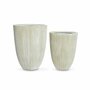  Set de 2 bacs à fleurs – TIARE – vases en plastique, 2 tailles, cylindriques, gris foncé, emboitables
