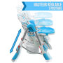 Voir la diapositive 4 : Monsieur Bébé Chaise haute bébé pliable réglable hauteur dossier tablette - Ptit