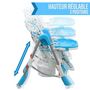 Voir la diapositive 4 : Monsieur Bébé Chaise haute bébé pliable réglable hauteur dossier tablette - Ptit