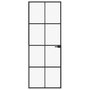 Voir la diapositive 3 : VIDAXL Porte d'interieur Noir 76x201,5 cm Trempe verre aluminium fin
