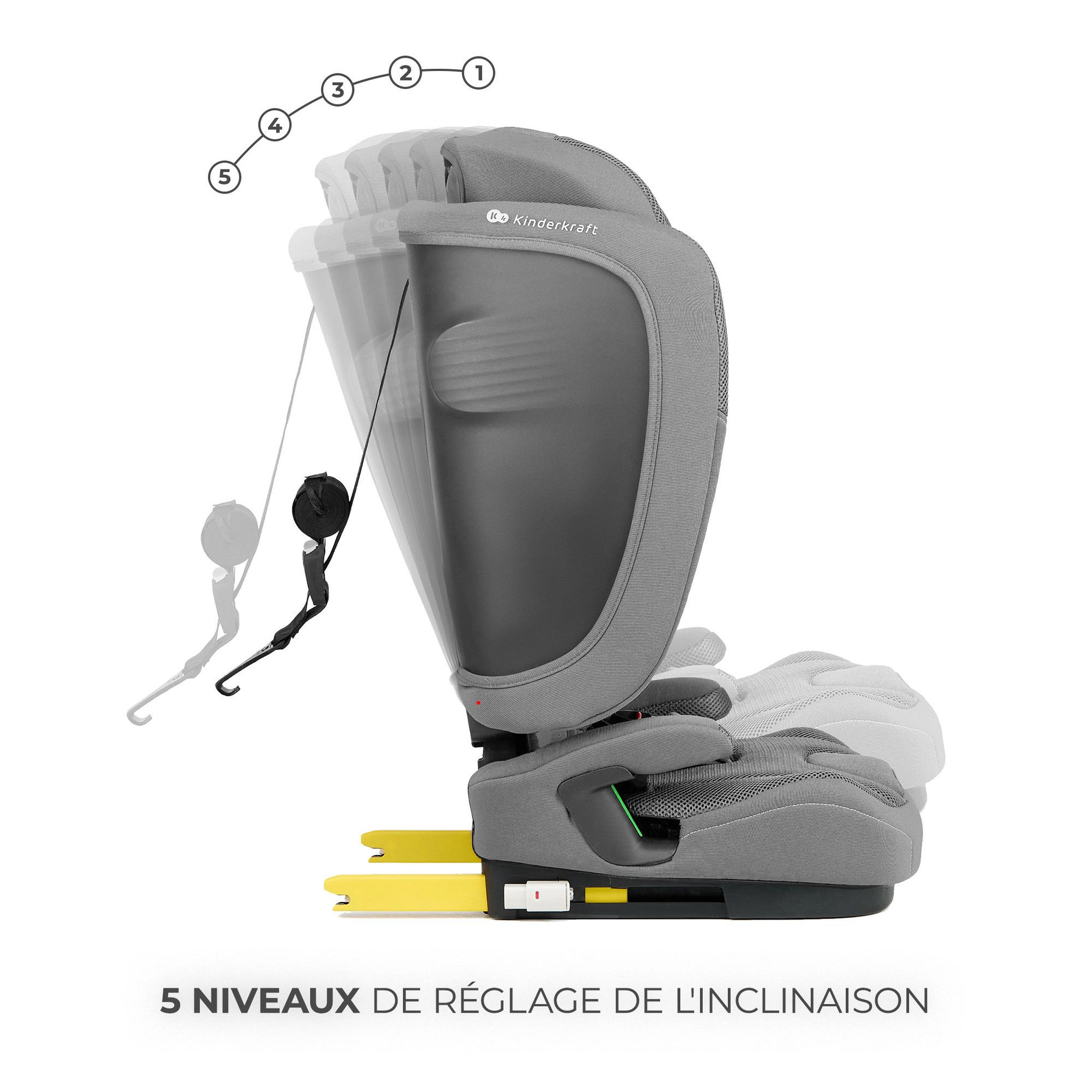 Voir la diapositive 2 : KINDERKRAFT Siege auto fix2go i size 76 150cm pratique confort