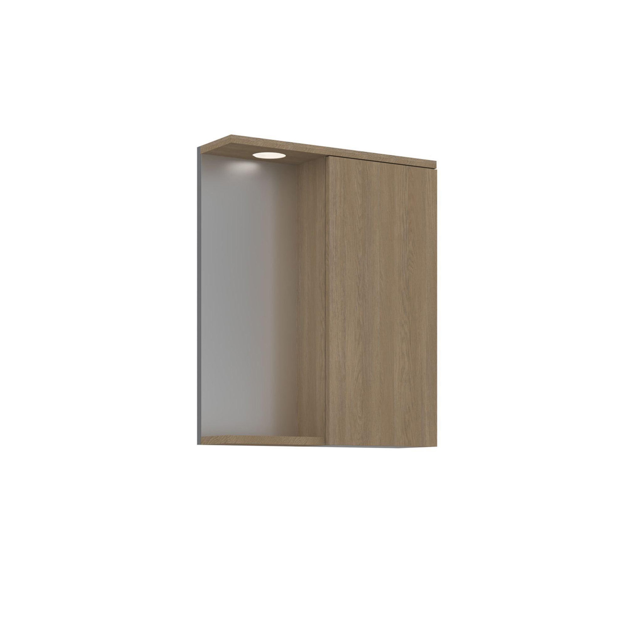 Habitat et Jardin Meuble Salle de Bain avec Miroir  Purus 55  - 56 x 18 x 68 cm - Sonomo Oak