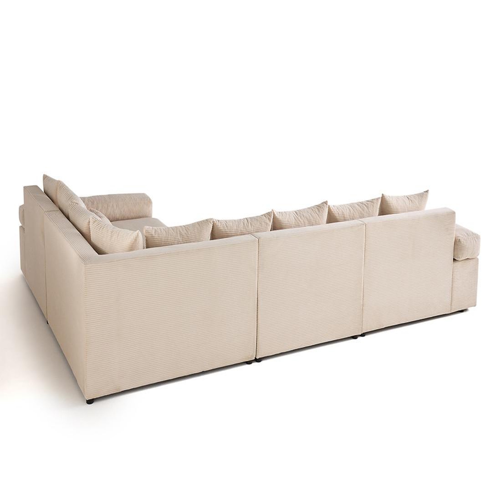 Voir la diapositive 5 : LISA DESIGN Aspen - canapé d'angle réversible 5 places - assise profonde - en velours côtelé